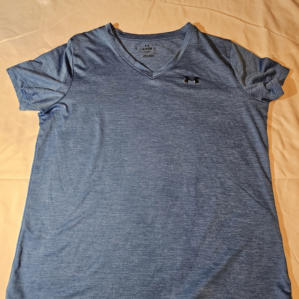 Under Armour Heather Blue V-Neck Tee